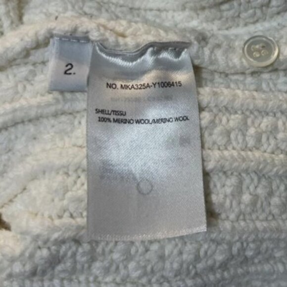 Thom Browne V neck cable knit sweater white women's size 2 - Picture 5 of 5